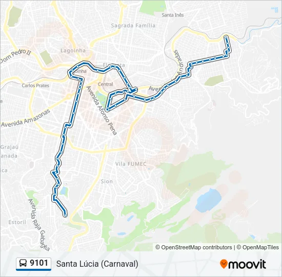 9101 Bus Line Map
