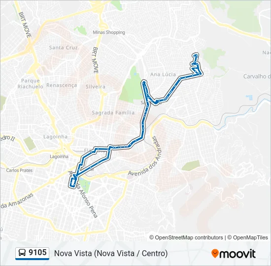 9105 Bus Line Map