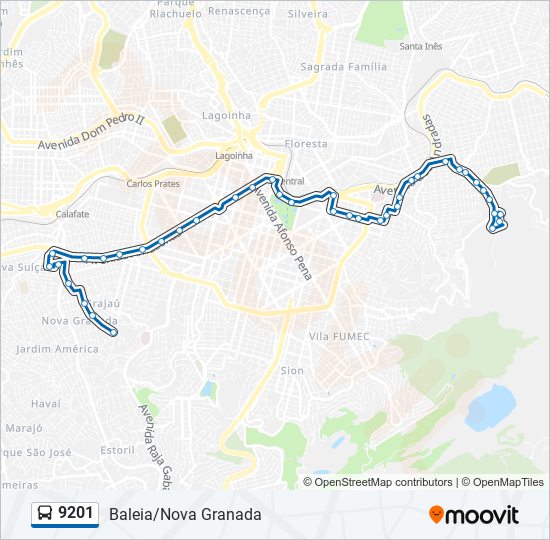 9201 bus Line Map