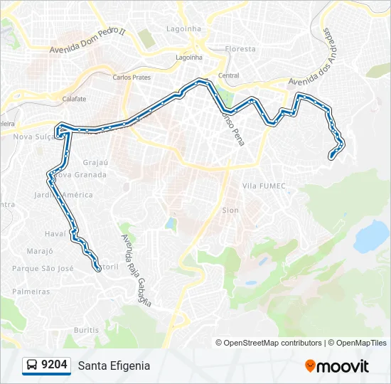 9204 Bus Line Map
