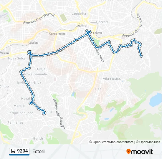 9204 Bus Line Map