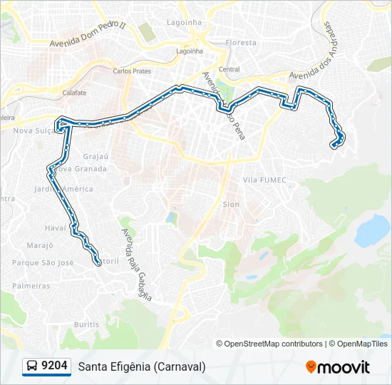 9204 Bus Line Map