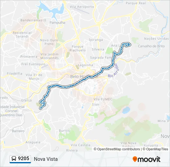 9205 Bus Line Map
