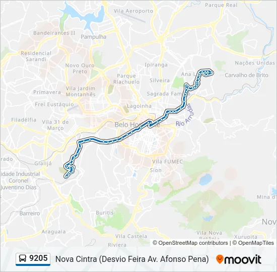 9205 Bus Line Map