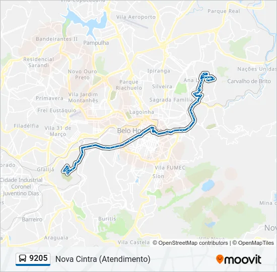 9205 Bus Line Map