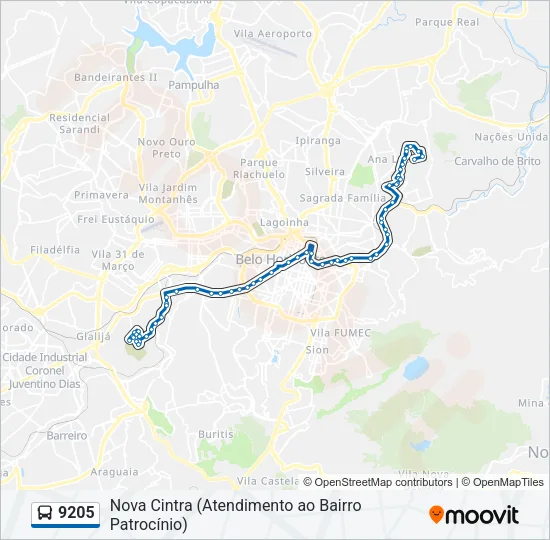 9205 Bus Line Map