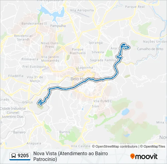 9205 Bus Line Map