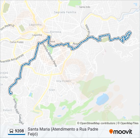 Mapa de 9208 de autobús