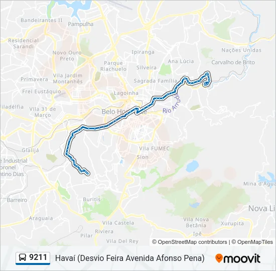 9211 Bus Line Map
