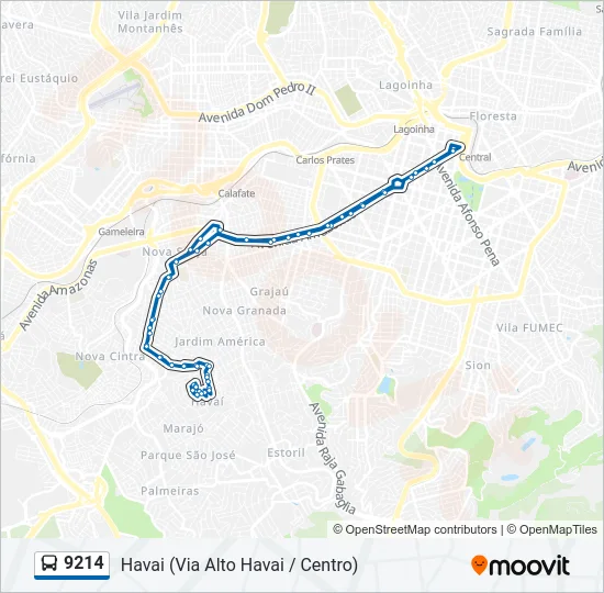 9214 Bus Line Map