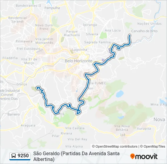 9250 Bus Line Map