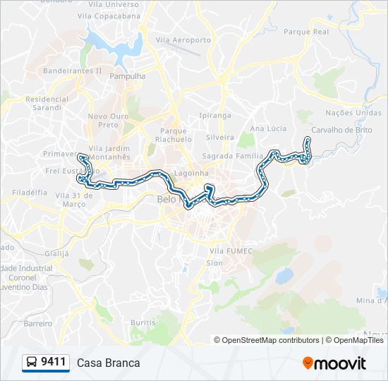 Mapa de 9411 de autobús