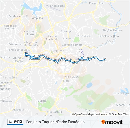 Mapa de 9412 de autobús