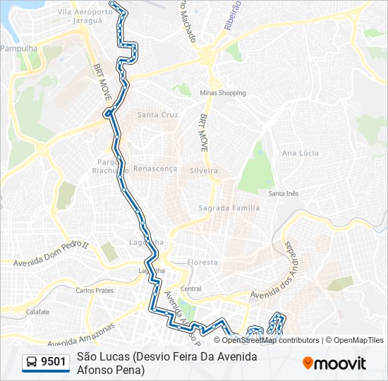 Mapa de 9501 de autobús