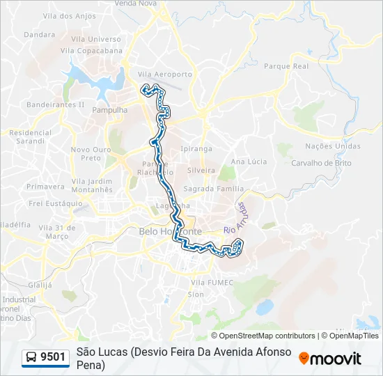 9501 Bus Line Map