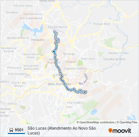 Mapa de 9501 de autobús