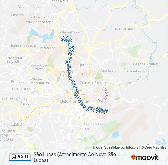 9501 Bus Line Map