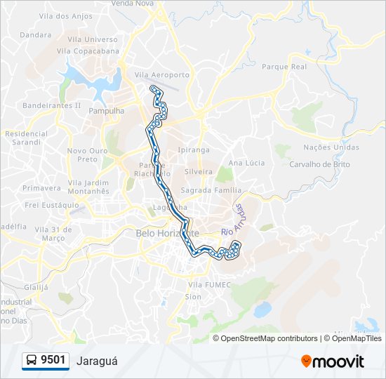 Mapa de 9501 de autobús