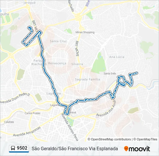 9502 Bus Line Map