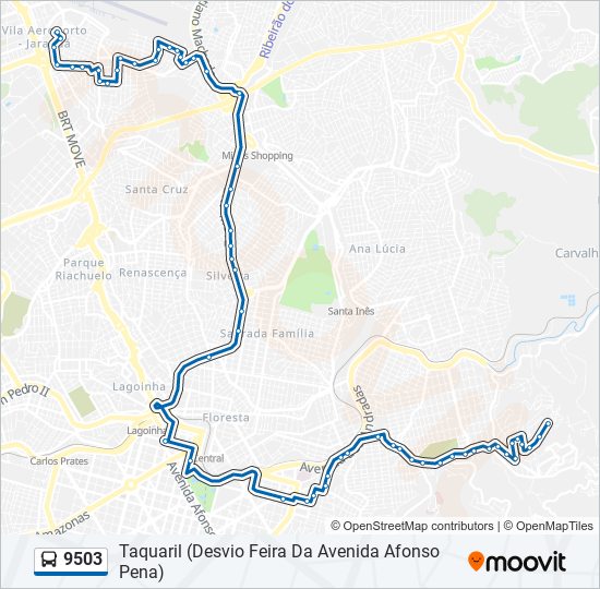 Mapa de 9503 de autobús