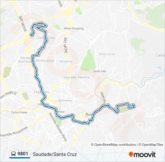 9801 Bus Line Map