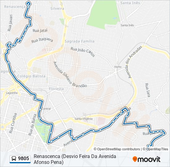 Mapa de 9805 de autobús