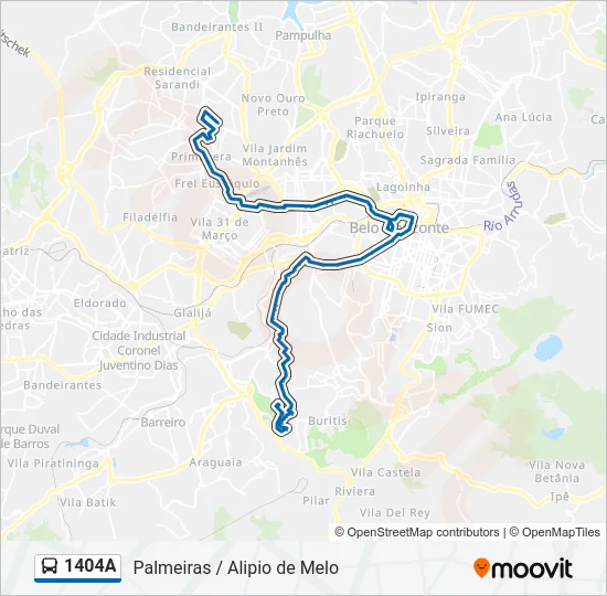 1404A Bus Line Map