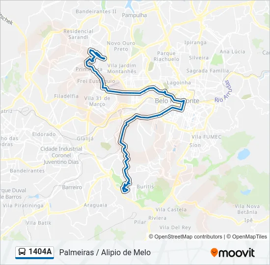 1404A Bus Line Map