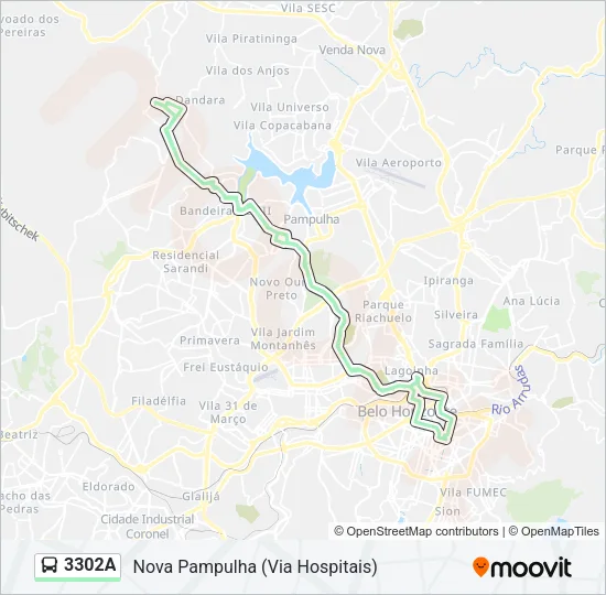 3302A Bus Line Map