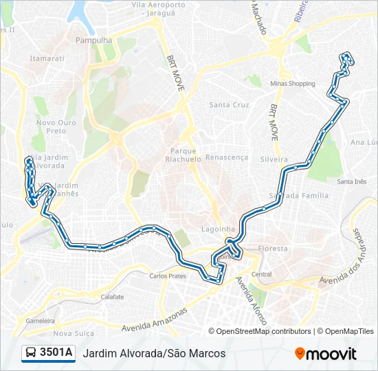 3501A Bus Line Map