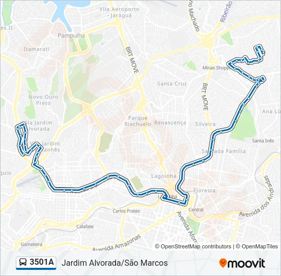 3501A Bus Line Map