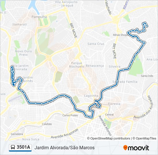 3501A bus Line Map