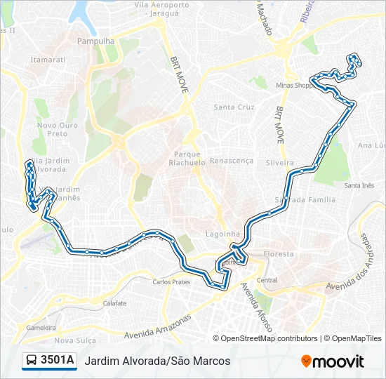 3501A Bus Line Map