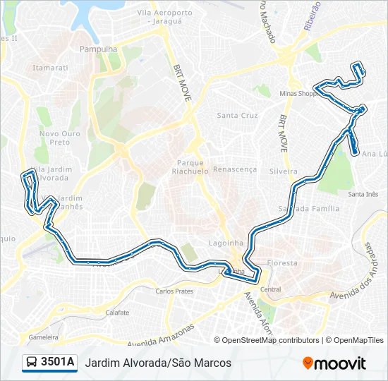 3501A Bus Line Map
