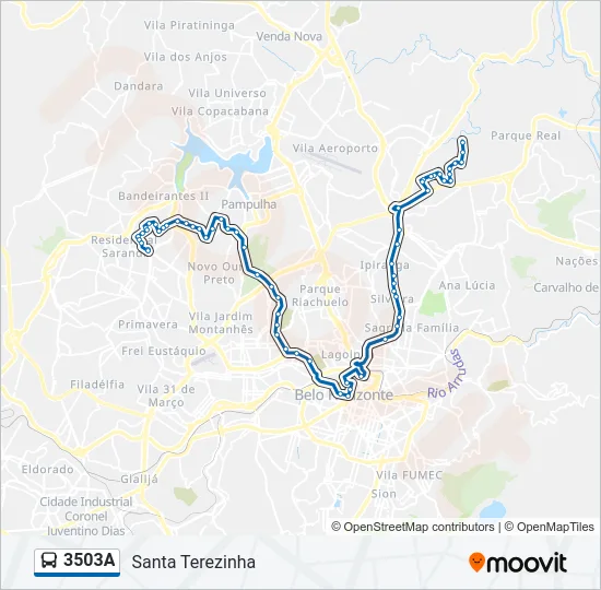3503A Bus Line Map