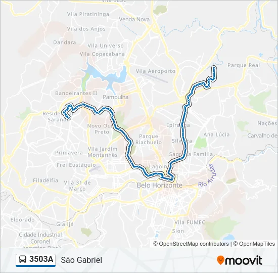 3503A Bus Line Map