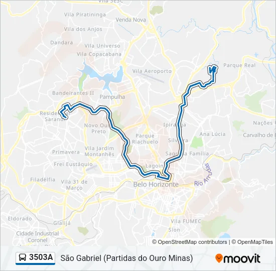 3503A Bus Line Map
