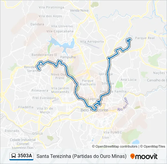 3503A Bus Line Map