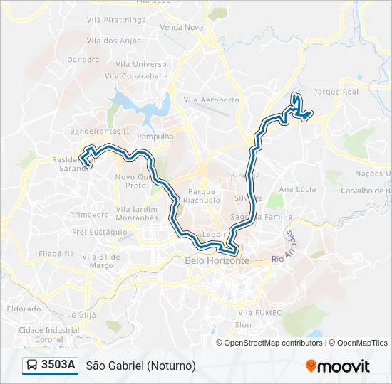 3503A Bus Line Map