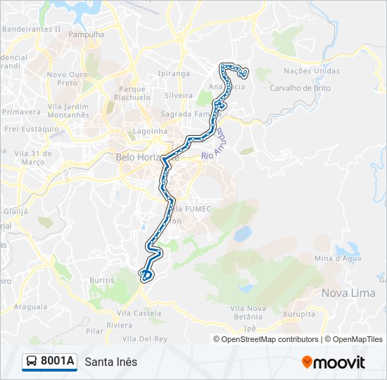 8001A Bus Line Map