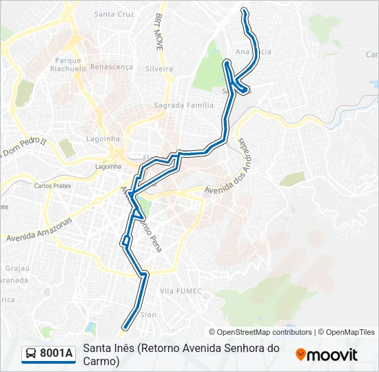 8001A Bus Line Map