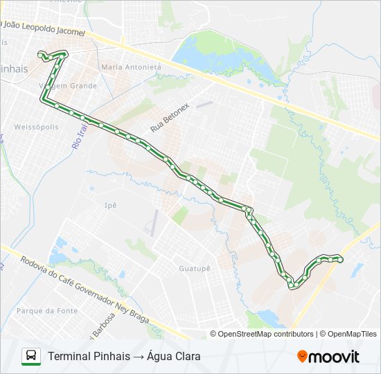 Rota da linha 162501: horários, paradas e mapas - Aguas Claras X Aeroporto  (C.A) (Atualizado)