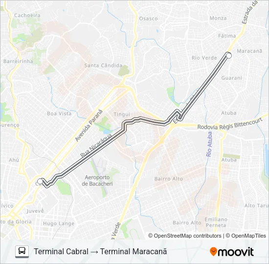 B02 MARACANÃ / CABRAL Bus Line Map