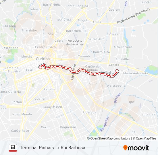 C01 PINHAIS / RUI BARBOSA Bus Line Map