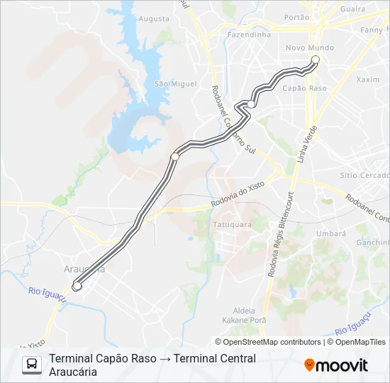H02 ARAUCÁRIA / CAPÃO RASO Bus Line Map