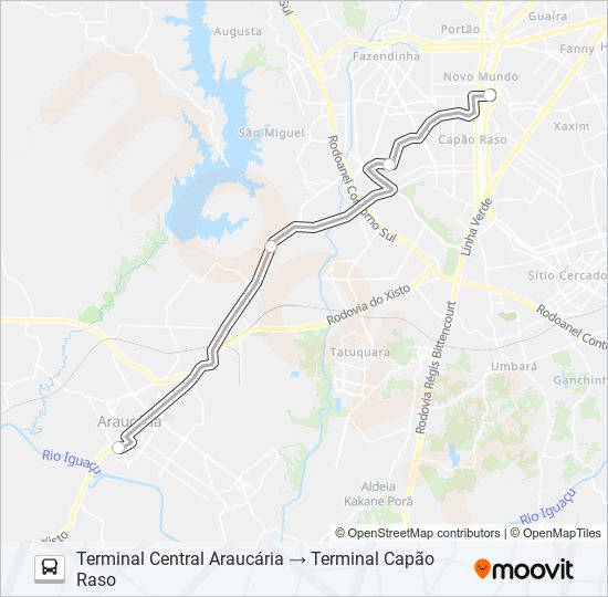 Mapa de H02 ARAUCÁRIA / CAPÃO RASO de autobús