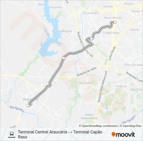 H02 ARAUCÁRIA / CAPÃO RASO Bus Line Map