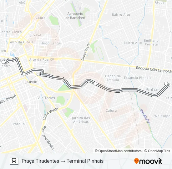 C06 REFORÇO PINHAIS / TIRADENTES Bus Line Map