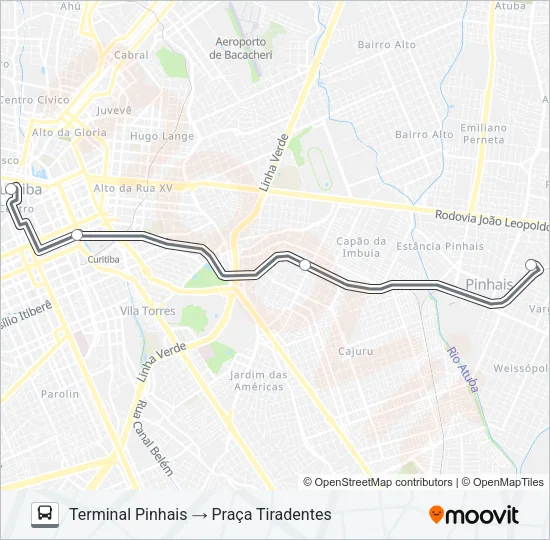 C06 REFORÇO PINHAIS / TIRADENTES Bus Line Map