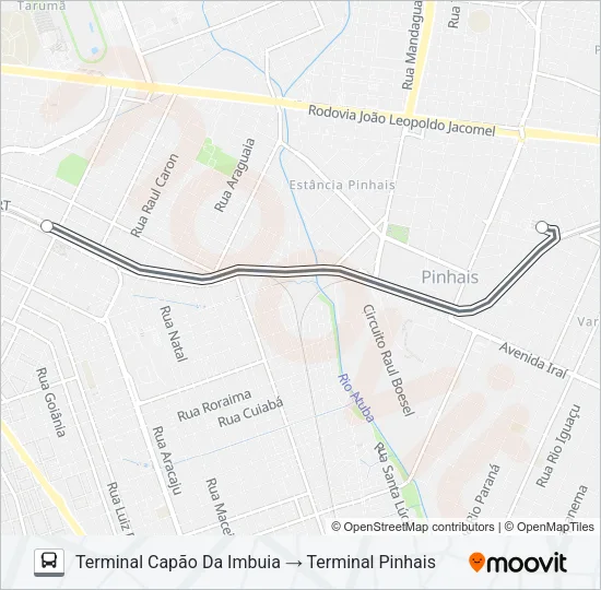 C04 T. CAPÃO DA IMBUIA / T. PINHAIS Bus Line Map
